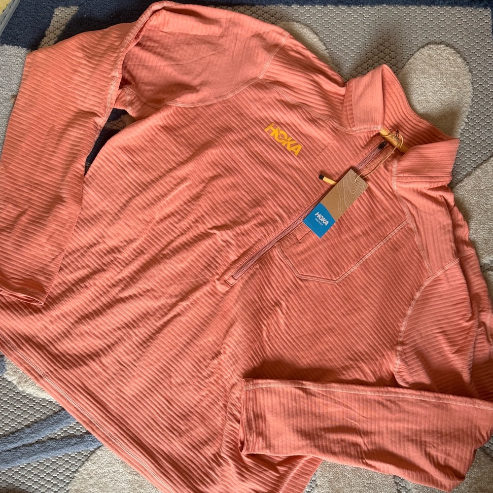 NWT Hoka Coral Quarter-Zip Pullover